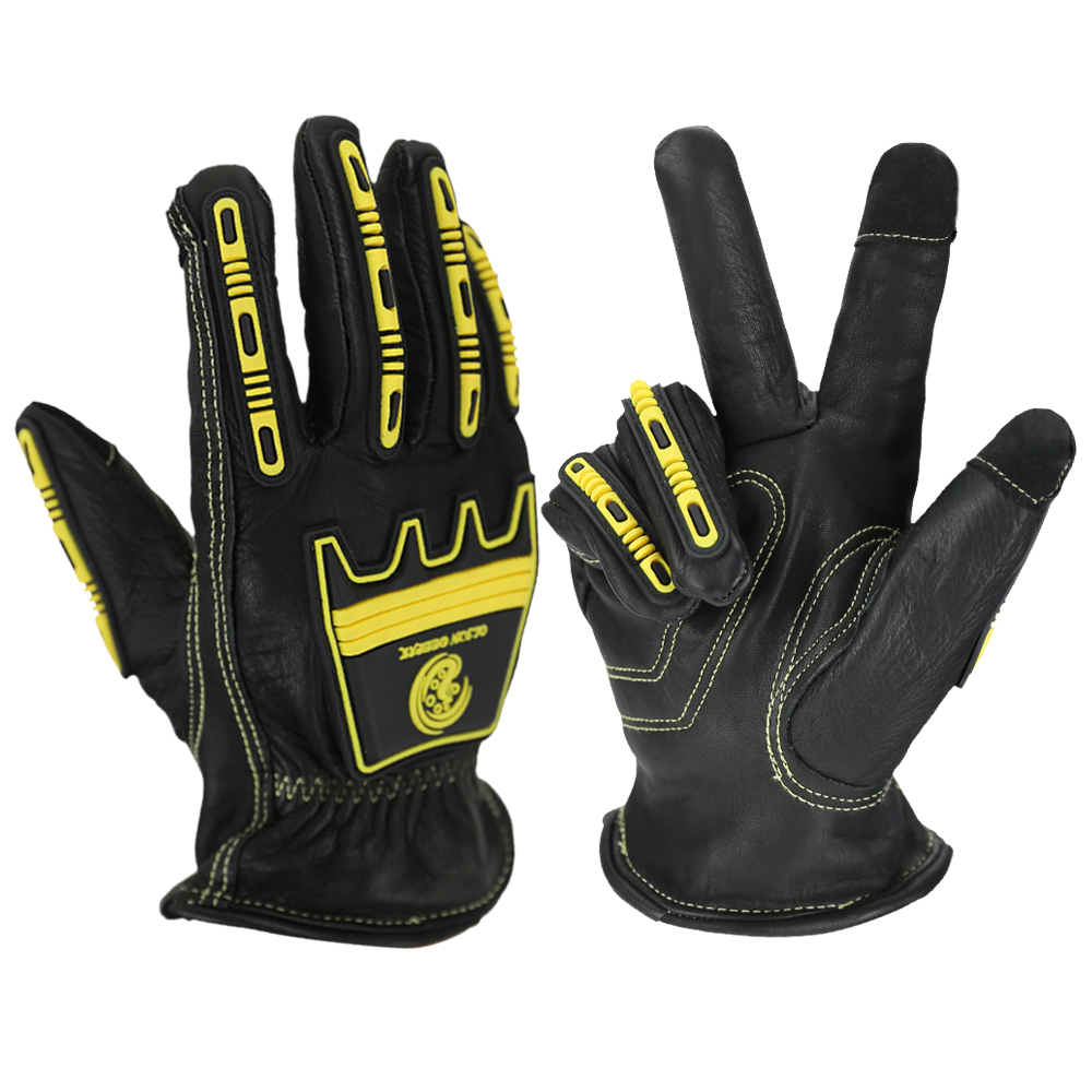 Work Glove Impact - Luvas de trabalho de couro de