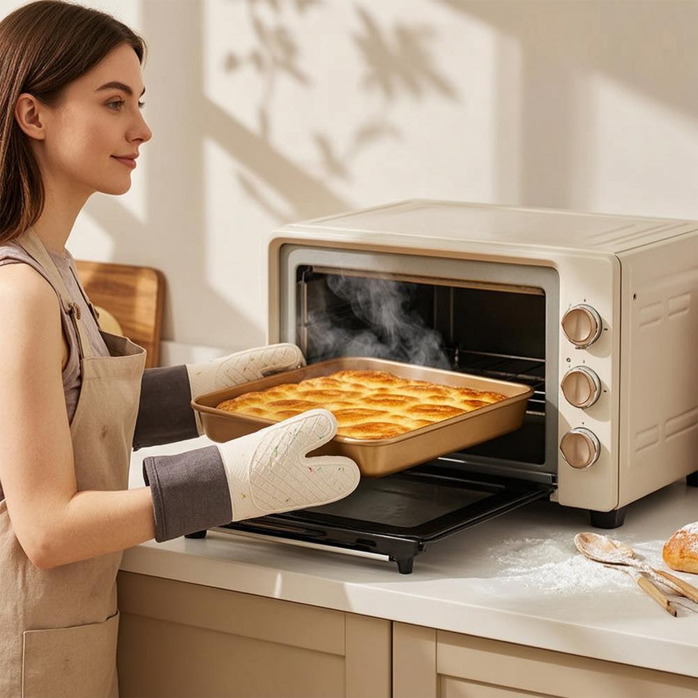 Oven Mitt Silicone - Luvas de Cozinha Flexíveis, Luvas Isoladas