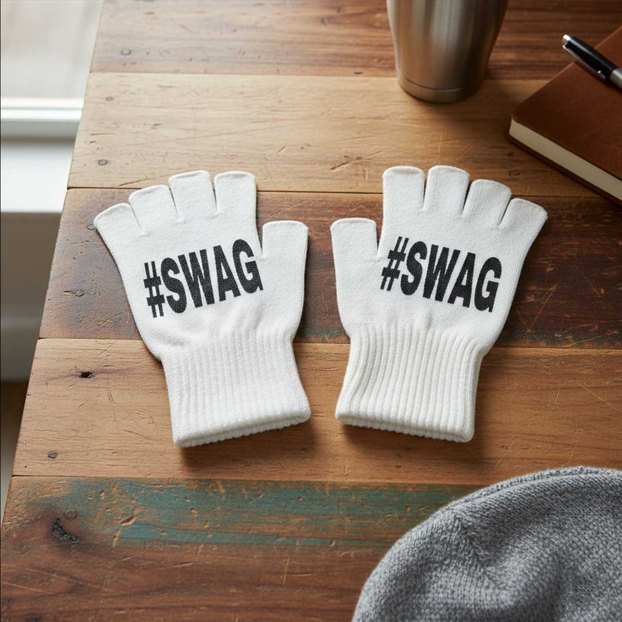 Fingerless Glove Knit - Luvas sem dedos unissex, luvas quentes