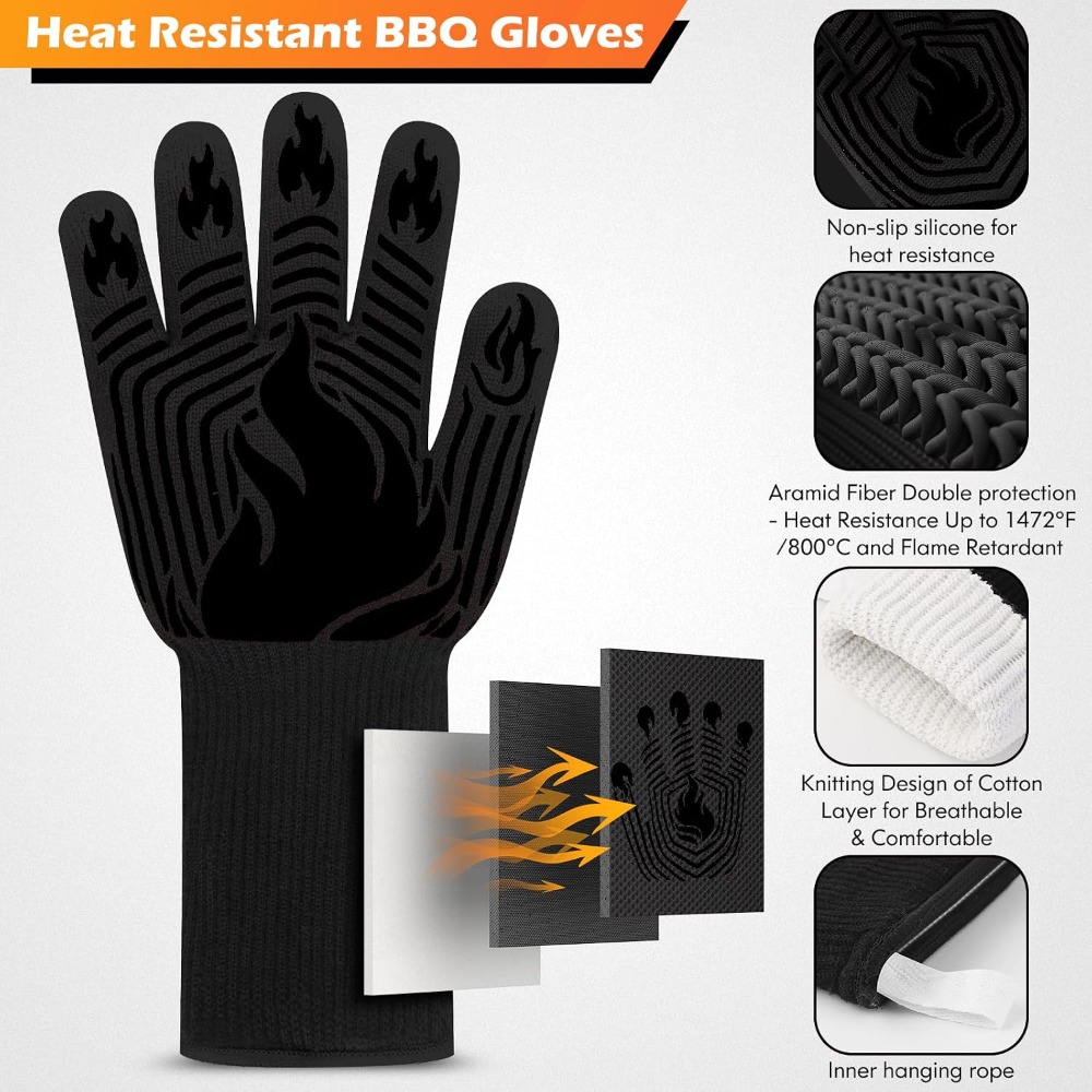 Heat Resistant Glove - Luvas para Churrasco, 1472 ° Luvas