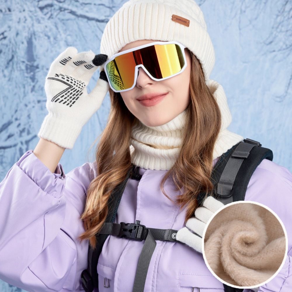 3 pçs caminhadas cor sólida ch - Wool Glove Lined avaliação e preço