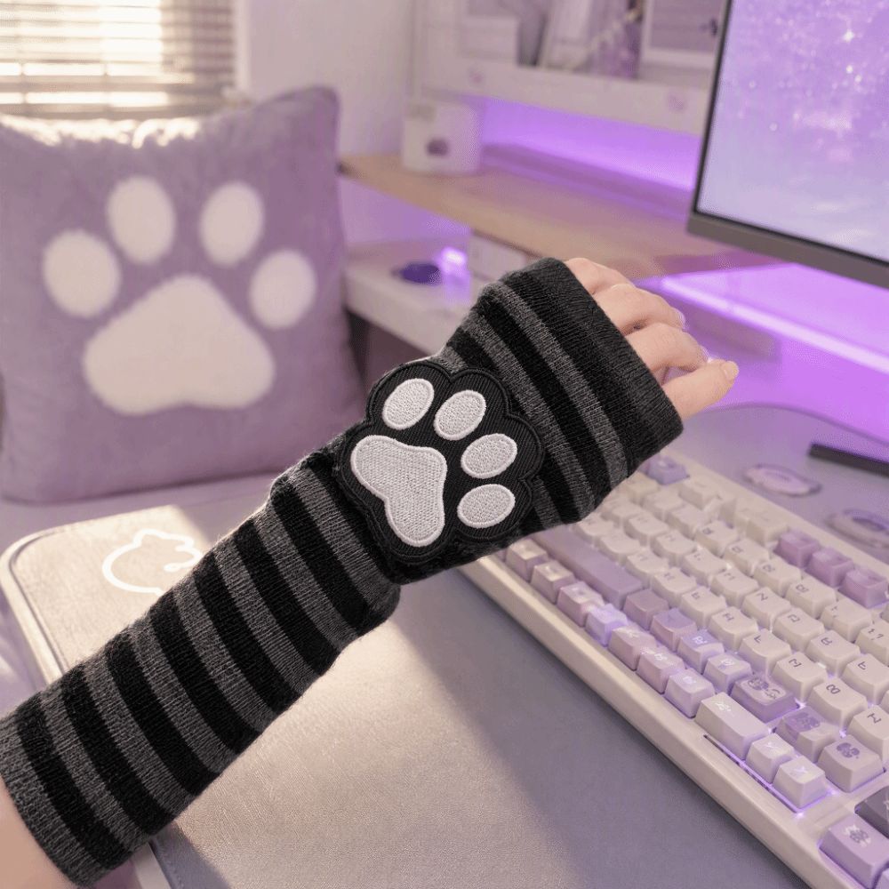 Luvas sem dedos com estampa de - Fingerless Glove Knit avaliação e preço