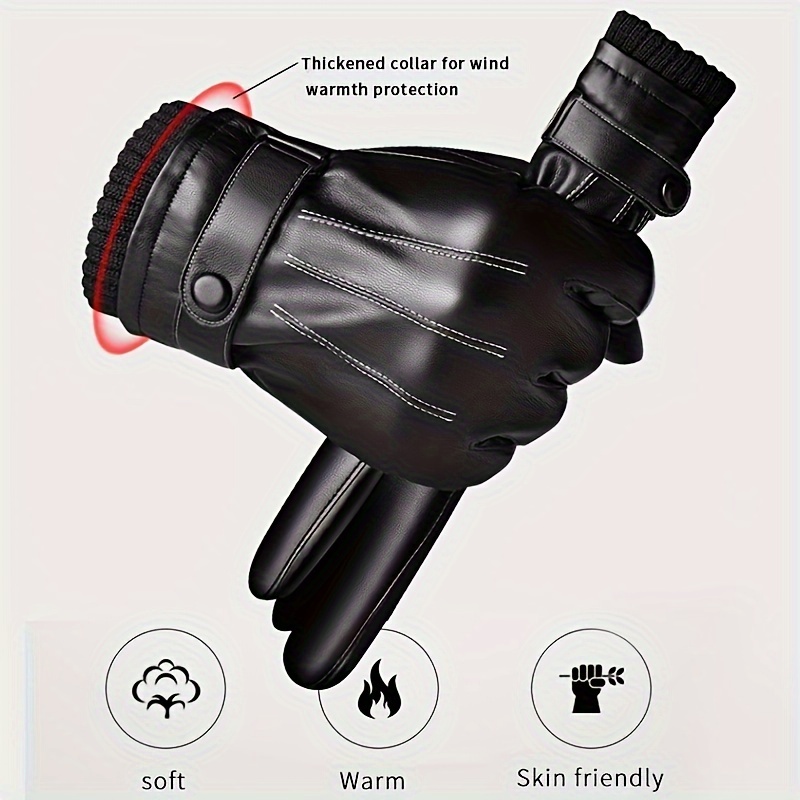 1 par luvas de inverno quente  - Leather Driving Glove avaliação e preço