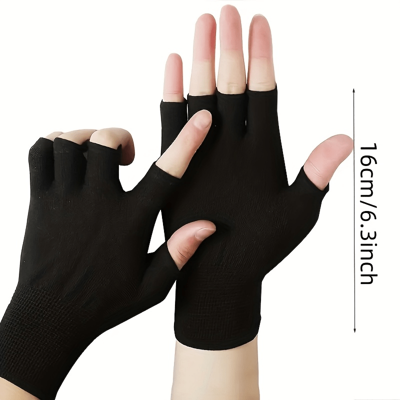 Luvas Pretas de Malha Sem Dedo - Fingerless Glove Knit avaliação e preço