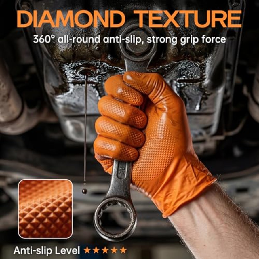 Luvas de Nitrilo Laranja de Al - Nitrile Mechanic Glove avaliação e preço