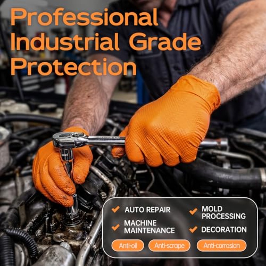 Luvas de Nitrilo Laranja de Al - Nitrile Mechanic Glove avaliação e preço