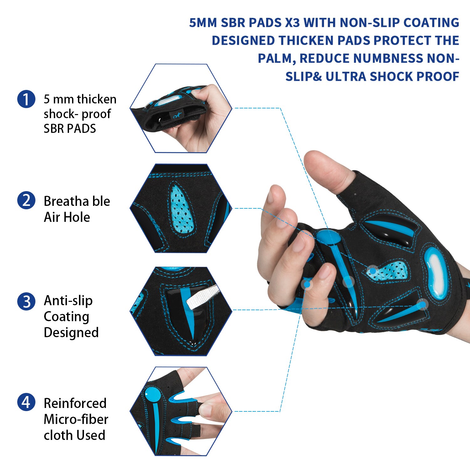 Moreok luvas de ciclismo, luva - Cycling Glove Padded avaliação e preço
