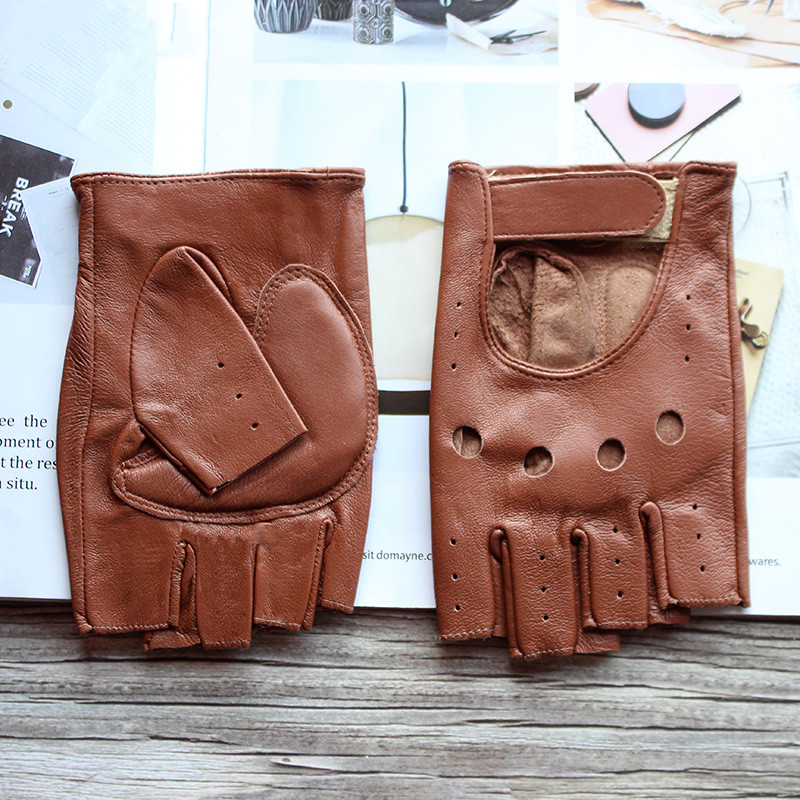 Luvas de meio dedo de pele de  - Leather Driving Glove avaliação e preço