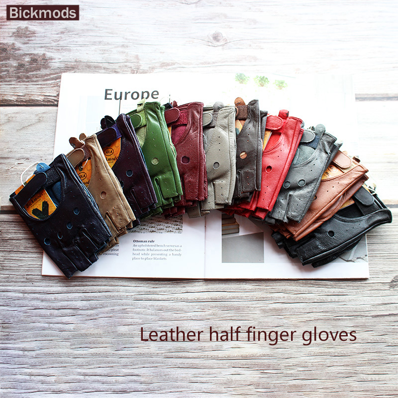 Luvas de meio dedo de pele de  - Leather Driving Glove avaliação e preço