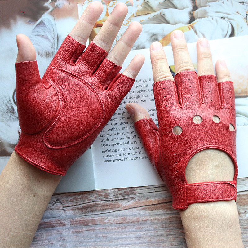 Luvas de meio dedo de pele de  - Leather Driving Glove avaliação e preço